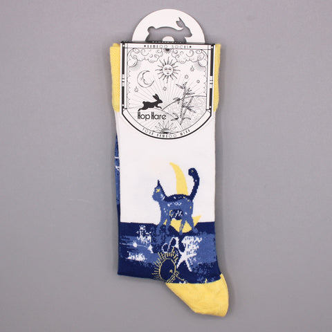 Hop Hare Bamboo Socks - Midnight Cat