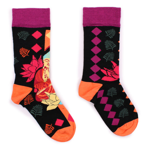Hop Hare Bamboo Socks - Pink Buddha & Lotus