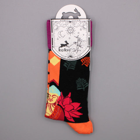 Hop Hare Bamboo Socks - Pink Buddha & Lotus