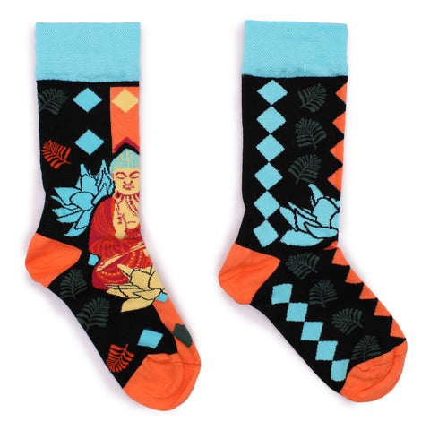 Hop Hare Bamboo Socks - Blue Buddha & Lotus