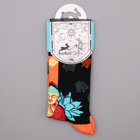Hop Hare Bamboo Socks - Blue Buddha & Lotus