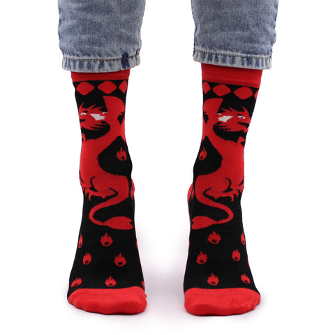 Hop Hare Bamboo Socks - Red Dragons