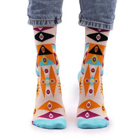 Hop Hare Bamboo Socks - Psychedelic Evil Eye