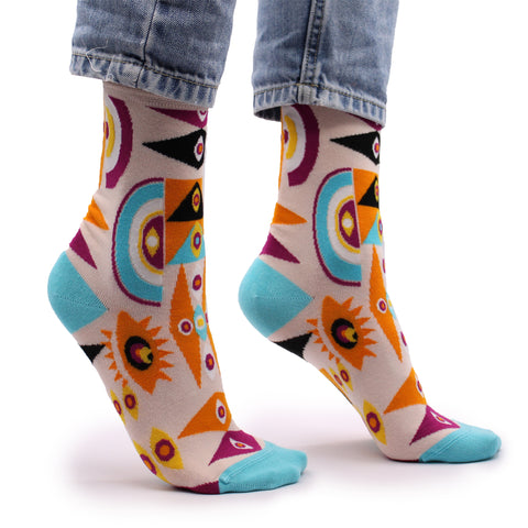 Hop Hare Bamboo Socks - Psychedelic Evil Eye