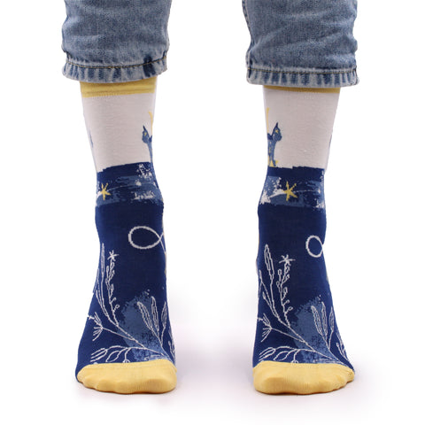 Hop Hare Bamboo Socks - Midnight Cat