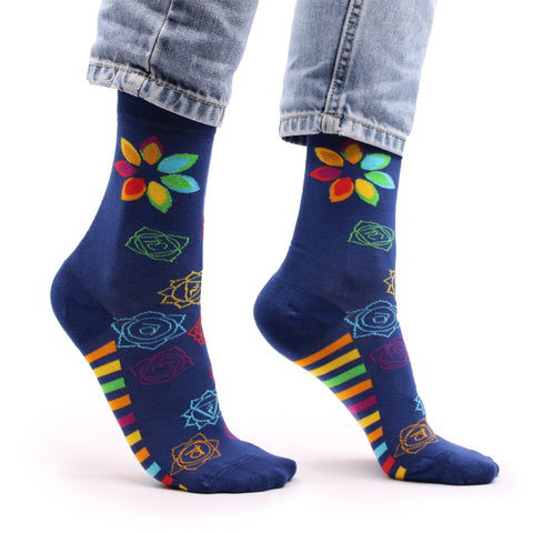 Hop Hare Bamboo Socks - Rainbow Chakra