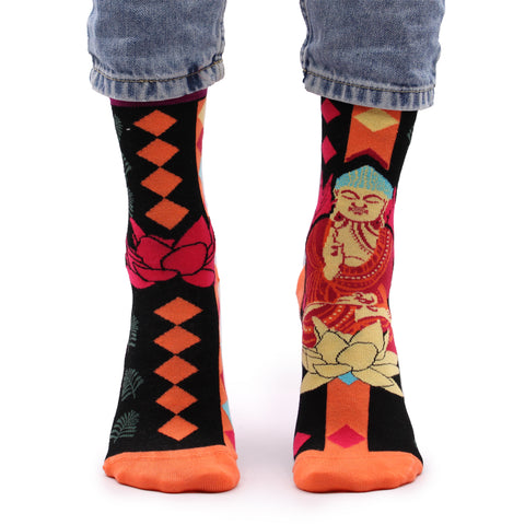 Hop Hare Bamboo Socks - Pink Buddha & Lotus