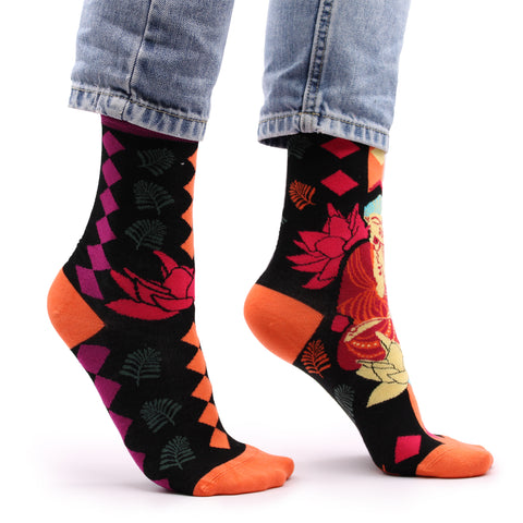 Hop Hare Bamboo Socks - Pink Buddha & Lotus