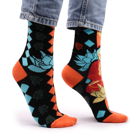 Hop Hare Bamboo Socks - Blue Buddha & Lotus