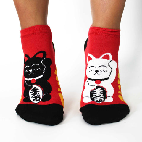 Hop Hare Bamboo Socks Low - Lucky Cat