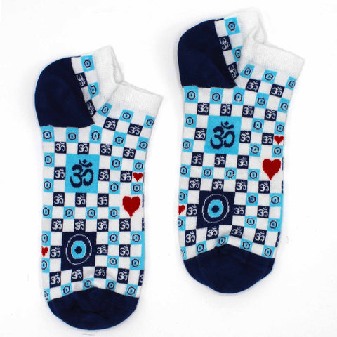Hop Hare Bamboo Socks Low - Om and Evil Eye