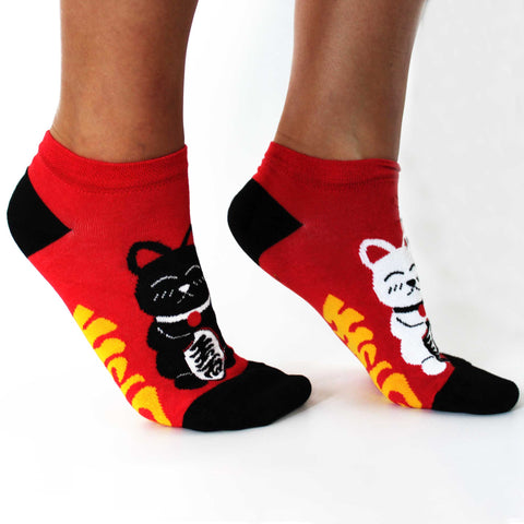 Hop Hare Bamboo Socks Low - Lucky Cat