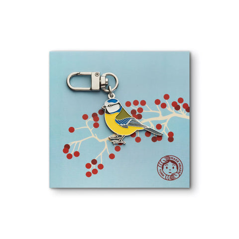 Enamel Carabiner Keychain "Blue Tit"