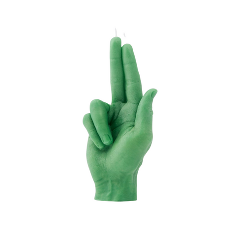 Gun Fingers Candle Green
