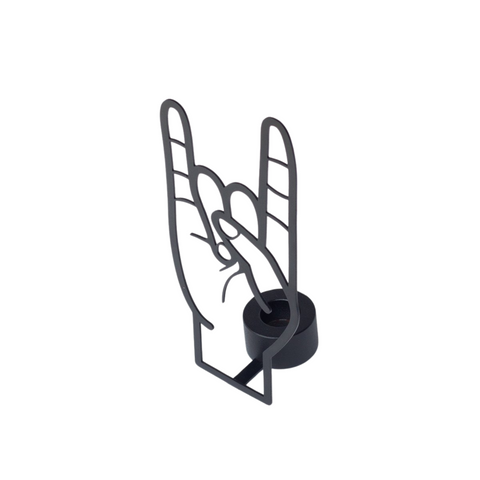 You Rock Gesture Metal Candle Holder