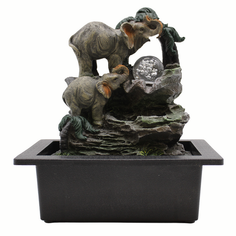 Tabletop Water Feature - 30cm - Elephant Family
