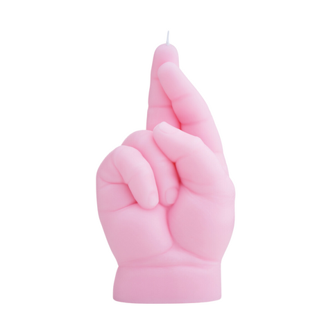 Baby CROSSED FINGERS CandleHand Pink
