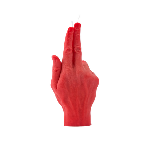 Gun Fingers Candle Red