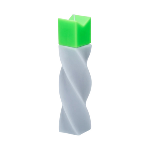 Geometrical pillar candle SPINS Crown Grey - Green