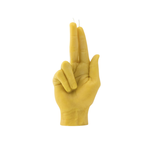 Gun Fingers Candle Yellow