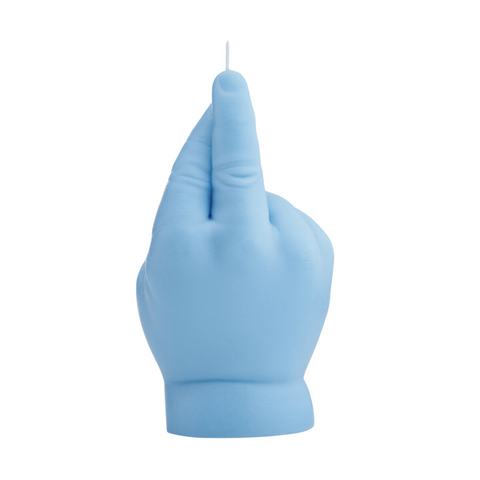 Baby CROSSED FINGERS CandleHand Blue