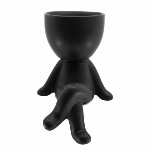 Flower Pot Guy Legs Crossed Black