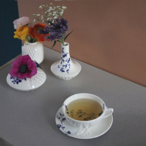 Blue Fold Cup and Saucer