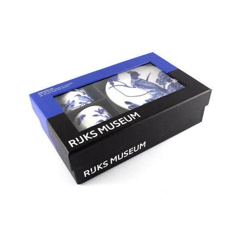 Espresso set, Delftware birds