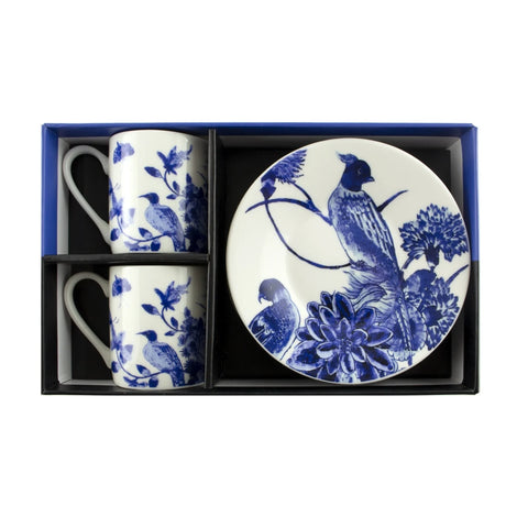 Espresso set, Delftware birds