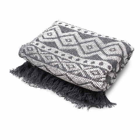 Boho Comfort Throws - 125x150cm - Grey Geometric