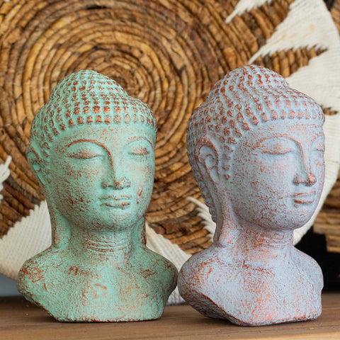 Tranquility Buddha Head - Blue Copper