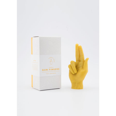 Gun Fingers Candle Yellow