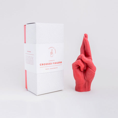 Crossed Fingers Candle Red