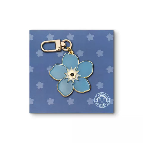 Enamel Carabiner Keychain "Forget-Me-Not Flower"