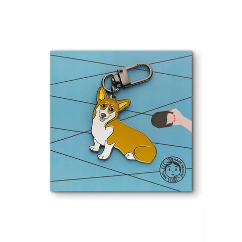 Enamel Carabiner Keychain "Queen's Corgi"