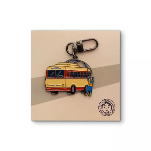 Enamel Carabiner Keychain "Trolleybus"