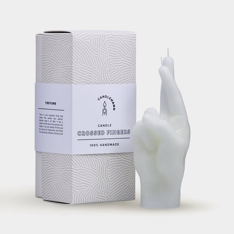 Crossed Fingers Candle White