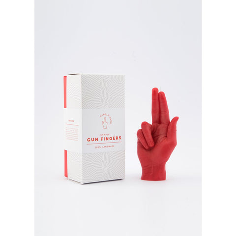 Gun Fingers Candle Red