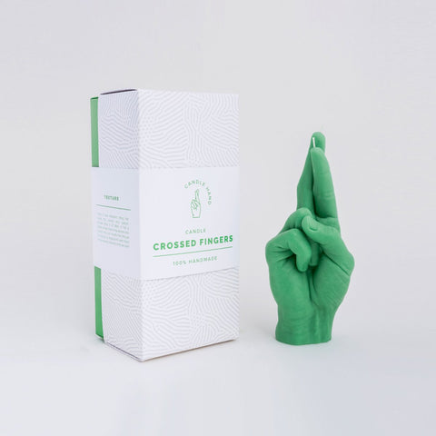 Crossed Fingers Candle Green