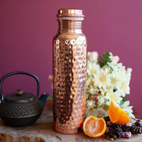 Spiru Copper Water Bottle Hammered – 900 ml