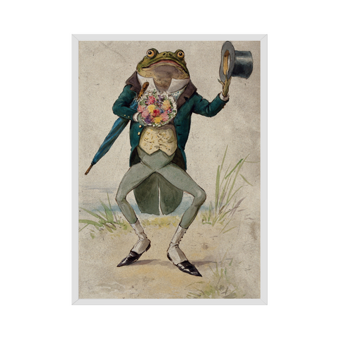 Poster - A toad in morning dress