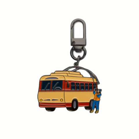 Enamel Carabiner Keychain "Trolleybus"