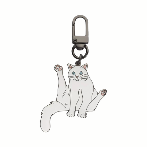 Enamel Carabiner Keychain "Sitting Cat"