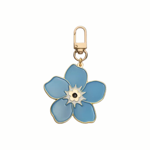 Enamel Carabiner Keychain "Forget-Me-Not Flower"