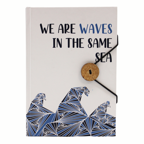 Small Notebook with strap - Waves in the same sea