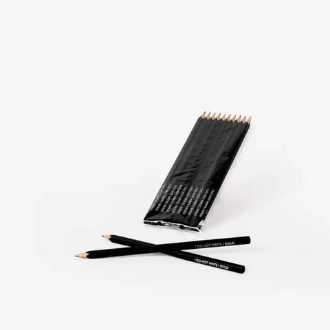 Pack of 10 Black Square Shaped Pencils - Back To School Gift