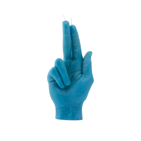 Gun Fingers Candle Blue