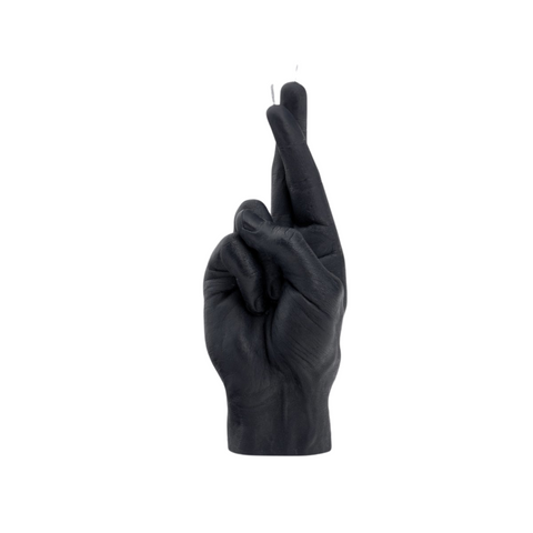Crossed Fingers Candle Black