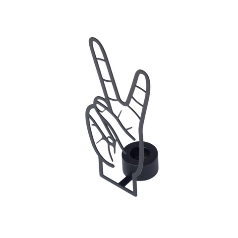 Peace Gesture Metal Candle Holder