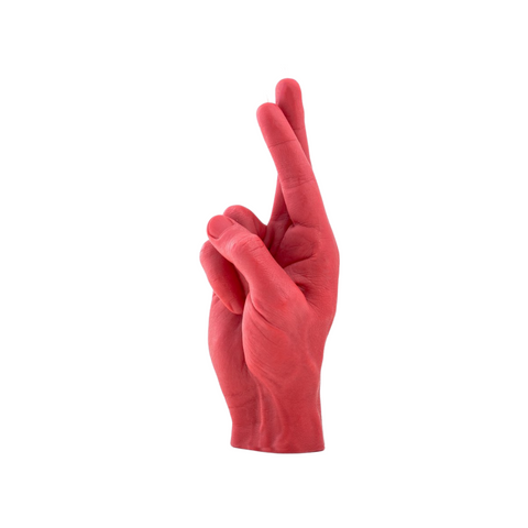 Crossed Fingers Candle Red